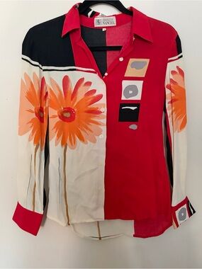 vintage printed blouse